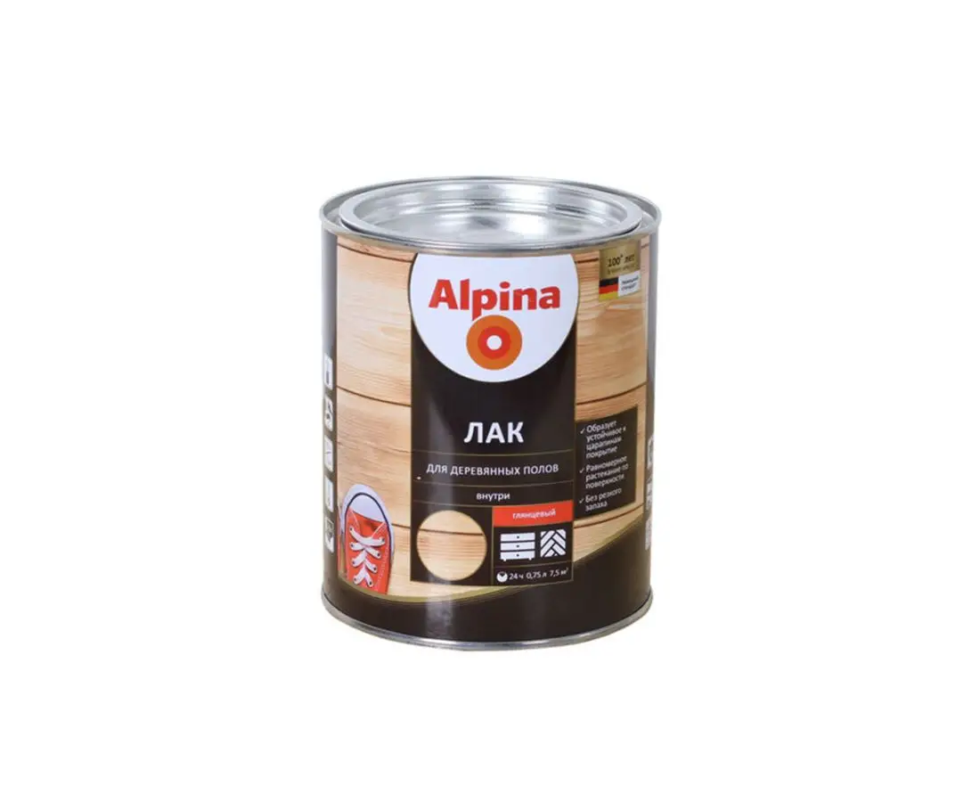 პარკეტის ლაქი პრიალა HolzBodenLack 2,5 ლტ ALPINA — ლაქი